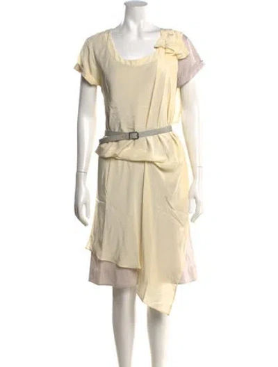 Pre-owned Sportmax Silk Midi Length Dress In Neutrals