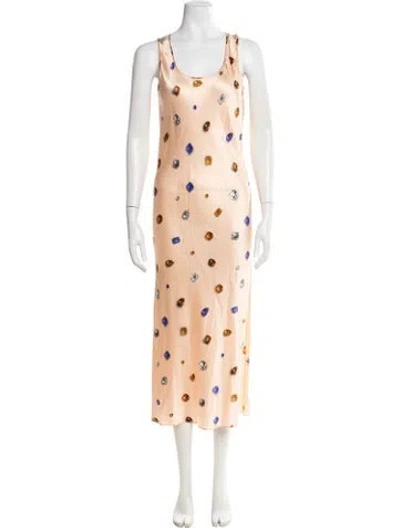 Pre-owned Sportmax Silk Midi Length Dress W/ Tags In Orange