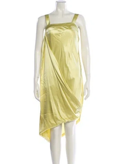 Pre-owned Sportmax Silk Midi Length Dress In Yellow