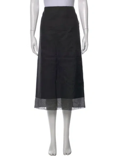 Pre-owned Sportmax Silk Midi Length Skirt In Black