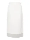 Sportmax Aceti Double Layer Midi Skirt In White