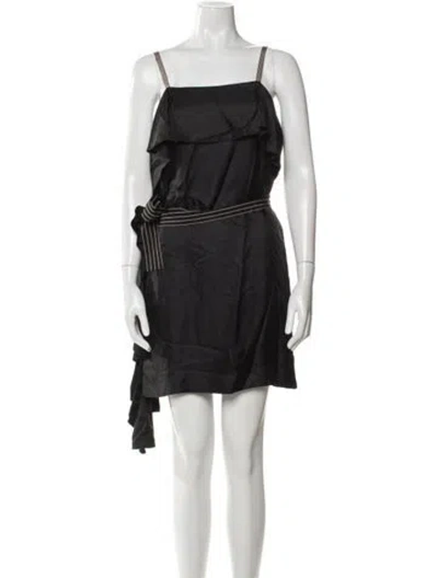 Pre-owned Sportmax Silk Mini Dress In Black