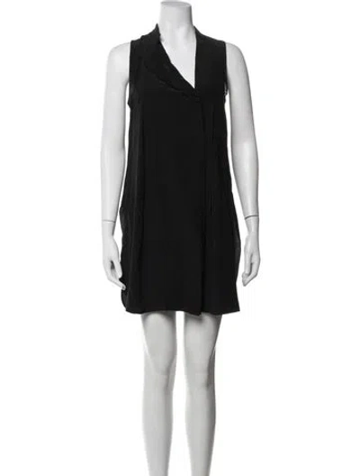 Pre-owned Sportmax Silk Mini Dress In Black