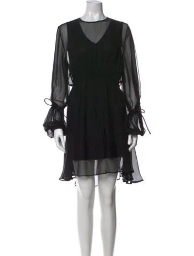 Pre-owned Sportmax Silk Mini Dress In Black