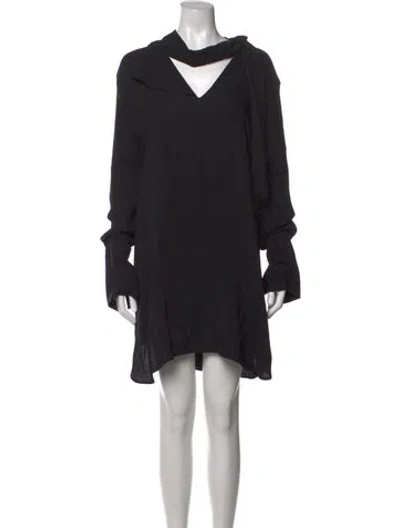 Pre-owned Sportmax Silk Mini Dress In Black