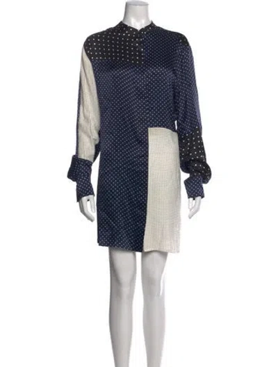 Pre-owned Sportmax Silk Mini Dress In Blue