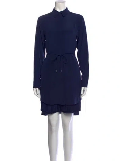 Pre-owned Sportmax Silk Mini Dress In Blue