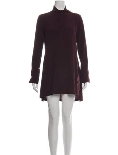 Pre-owned Sportmax Silk Mini Dress In Burgundy