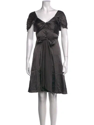 Pre-owned Sportmax Silk Mini Dress In Gray