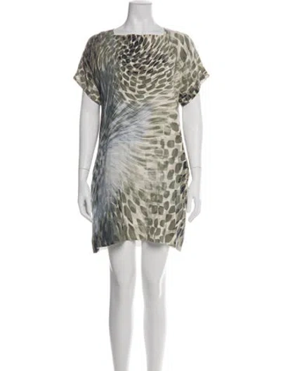 Pre-owned Sportmax Silk Mini Dress In Green