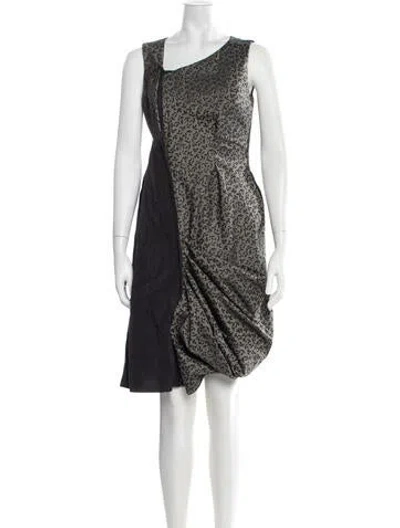Pre-owned Sportmax Silk Mini Dress In Grey