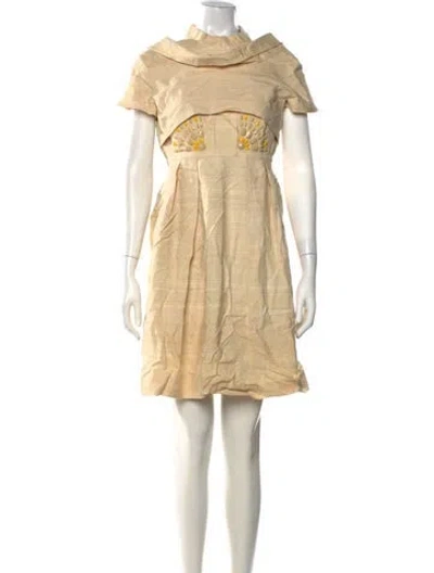 Pre-owned Sportmax Silk Mini Dress In Neutrals/white