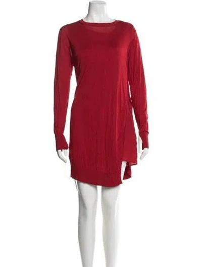 Pre-owned Sportmax Silk Mini Dress In Red