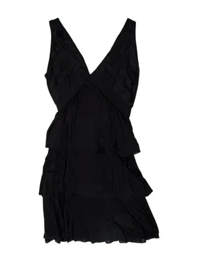 Pre-owned Sportmax Silk Mini Dress W/ Tags In Black