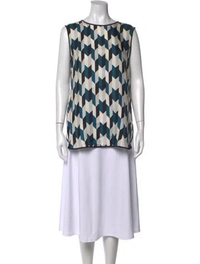 Pre-owned Sportmax Silk Patterned Top In Multicolor