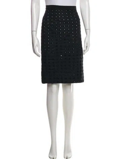 Pre-owned Sportmax Silk Polka Dot Print Skirt Set In Black