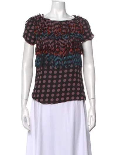 Pre-owned Sportmax Silk Printed Blouse In Black