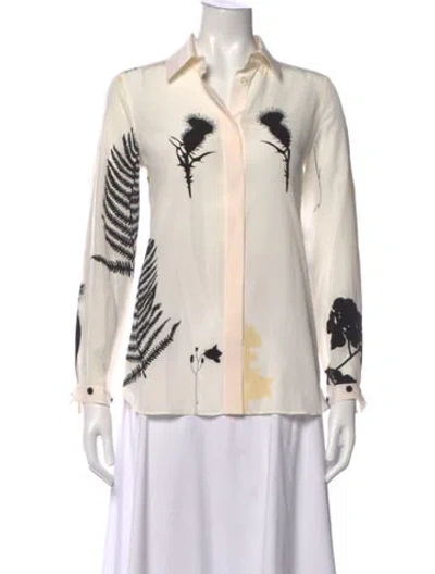 Pre-owned Sportmax Silk Printed Top In Neutrals