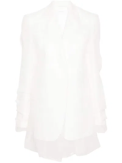 Sportmax Silk Single-breasted Jacket In White