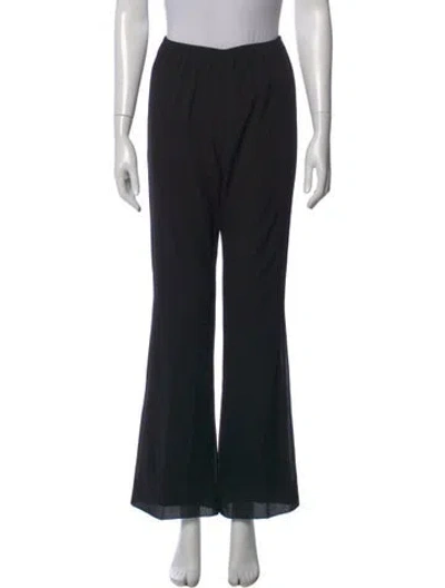 Pre-owned Sportmax Silk Straight Leg Pants In Black