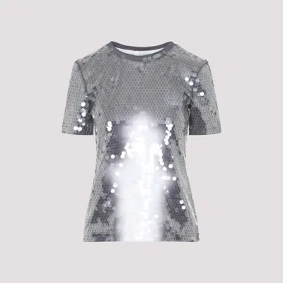 SPORTMAX SILVER SEQUIN T-SHIRT
