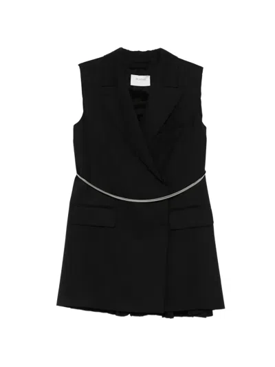 Sportmax Silver-tone Belt Gilet In Black
