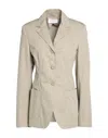 Sportmax Simple Solid Color Suit In Neutral