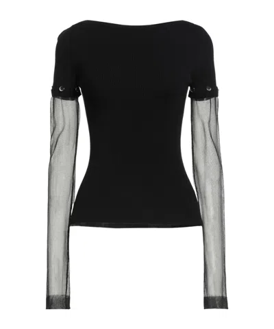 Sportmax Solid Thin Knit Sweater In Black
