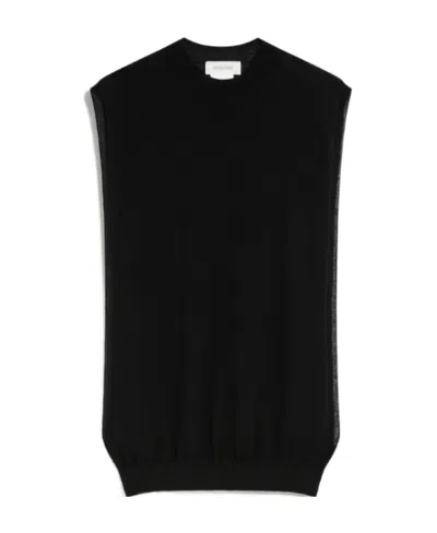Sportmax Simple Wool Vest In Black