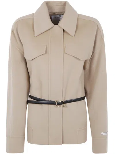 Sportmax "singer" Bomber Clothing In Neutral