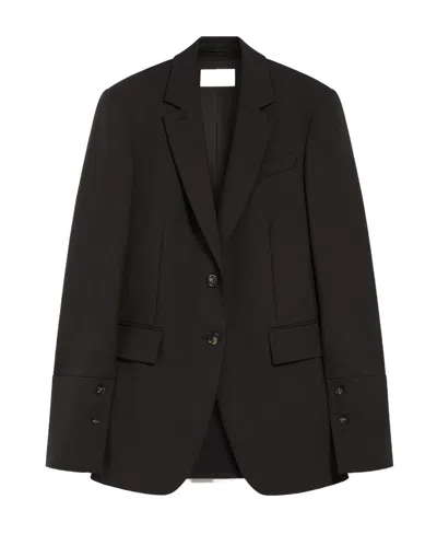 Sportmax Single-breasted Crepe Blazer In Black