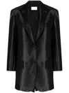 Sportmax Single-breasted Metallic-finish Blazer In Black