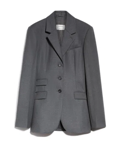 Sportmax Single-breasted Tailored Blazer In Gray