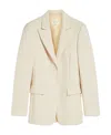 Sportmax Single-breasted Wool Suit Jacket In White