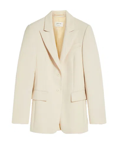 Sportmax Single-breasted Wool Suit Jacket In White