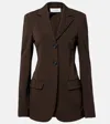 Sportmax Single-breasted Blazer In Brown