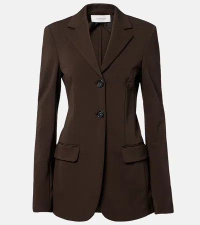 Sportmax Single-breasted Blazer In Brown