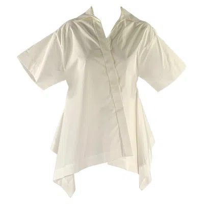 Pre-owned Sportmax Size 0 White Cotton Blouse
