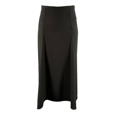 Pre-owned Sportmax Size 4 Black Wool Blend Mid-calf Skirt