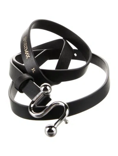 Pre-owned Sportmax Skinny Leather Belt In Black