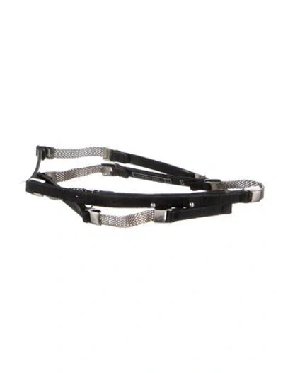 Pre-owned Sportmax Skinny Leather Waist Belt In Black