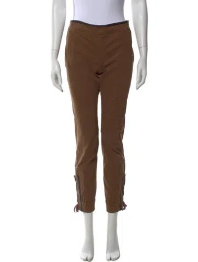 Pre-owned Sportmax Skinny Leg Pants In Brown