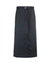 Sportmax Black Longuette With Double-wrap Belt In Black