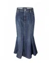 Sportmax Indigo Casa Denim Midi Skirt In Blue