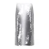 Sportmax Gradient Sequin Pencil Skirt In Grey