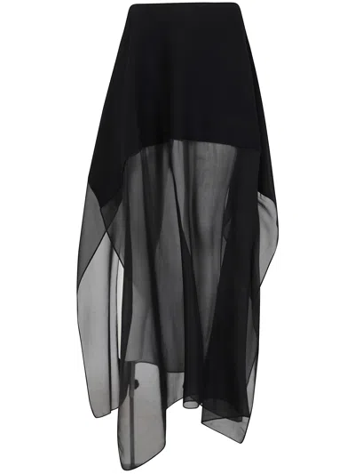 Sportmax Skirt Sheer Layer "sps Ribes" In Black