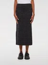 Sportmax Crystal Studded High Waist Midi Skirt In Black