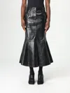 Sportmax Leather Skirt With Pockets And High Waist In Black
