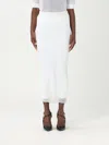 Sportmax Knitwear Culotte Midi Skirt With Sheer Effect In White