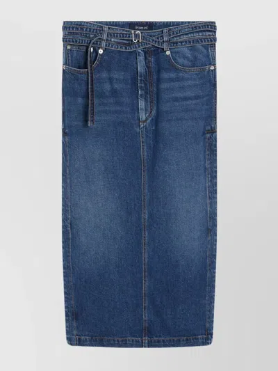 Sportmax Skirt With Pockets And Slit In Blue